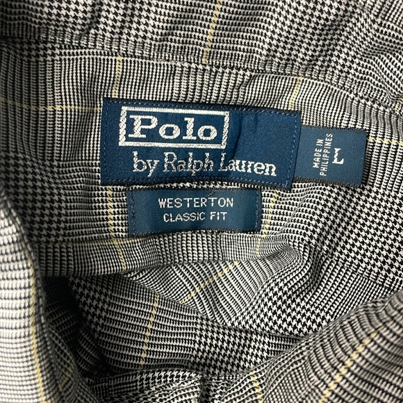 Polo Ralph Lauren Long Sleeve Polo Westerton Classic Fit Large Men’s Gray Black - Picture 5 of 5